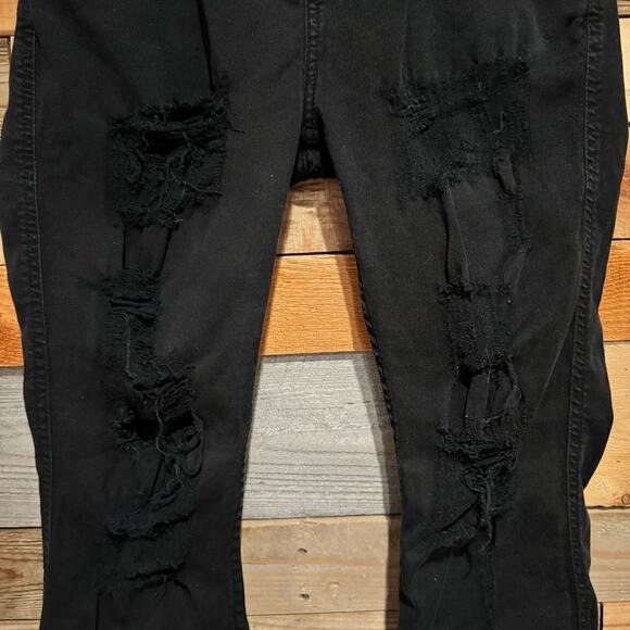 IRO Bliris Ajuste Cropped Distressed Mid-Rise Straight-Leg Jeans Black Size 29 - Picture 6 of 12